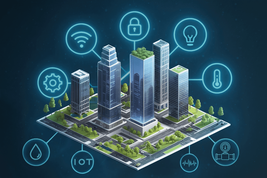 Painel digital mostrando dados de sensores de IoT na manutenção de equipamentos industriais.
