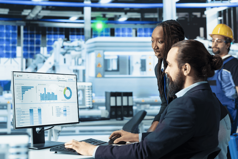 Painel de controle de um software de facilities management exibindo dados de rastreabilidade.